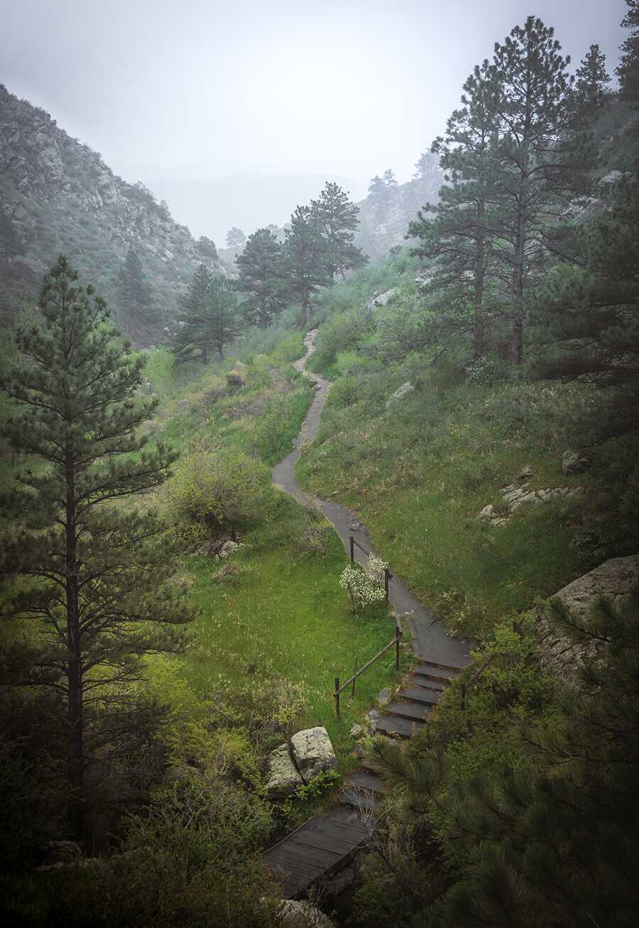 The trail from Horsetooth Falls. Spring 2023.